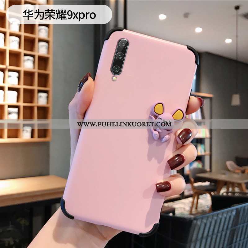 Kotelo, Kuori Honor 9x Pro Silikoni Suojaus Murtumaton Net Red Pinkki