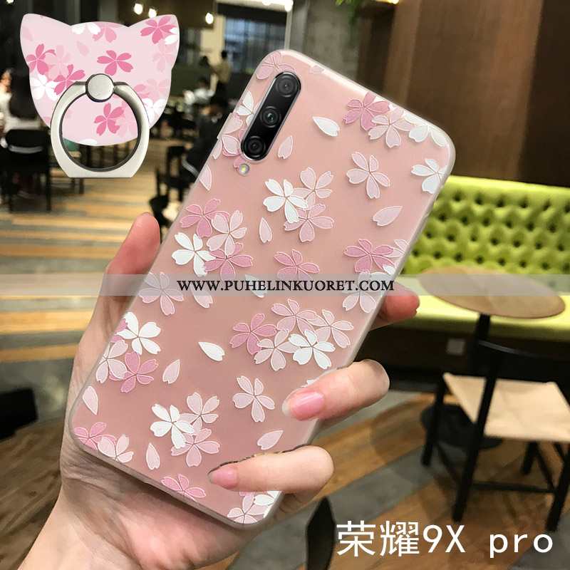 Kuori, Kuoret Honor 9x Pro Pesty Suede Kohokuviointi Silikoni Uusi Net Red Pinkki