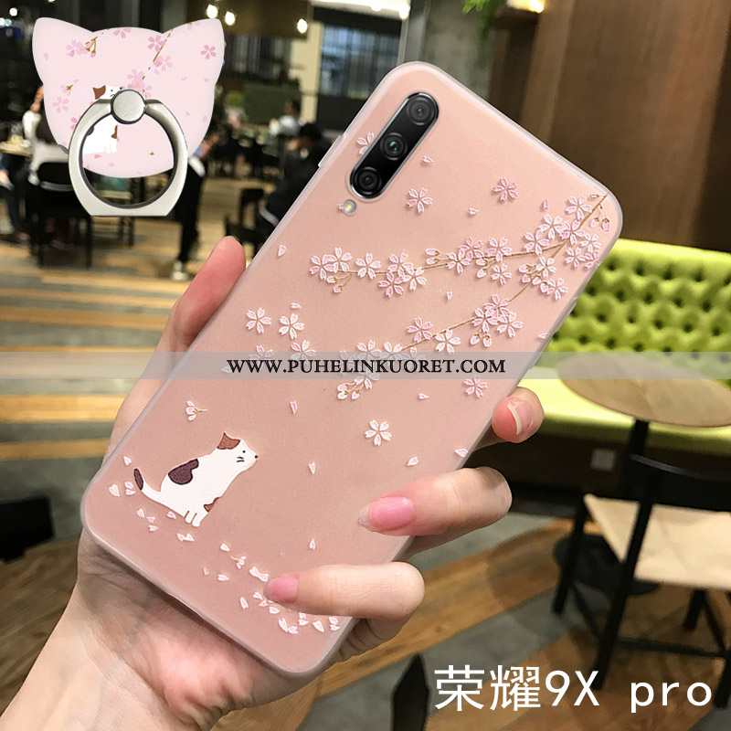 Kuori, Kuoret Honor 9x Pro Pesty Suede Kohokuviointi Silikoni Uusi Net Red Pinkki