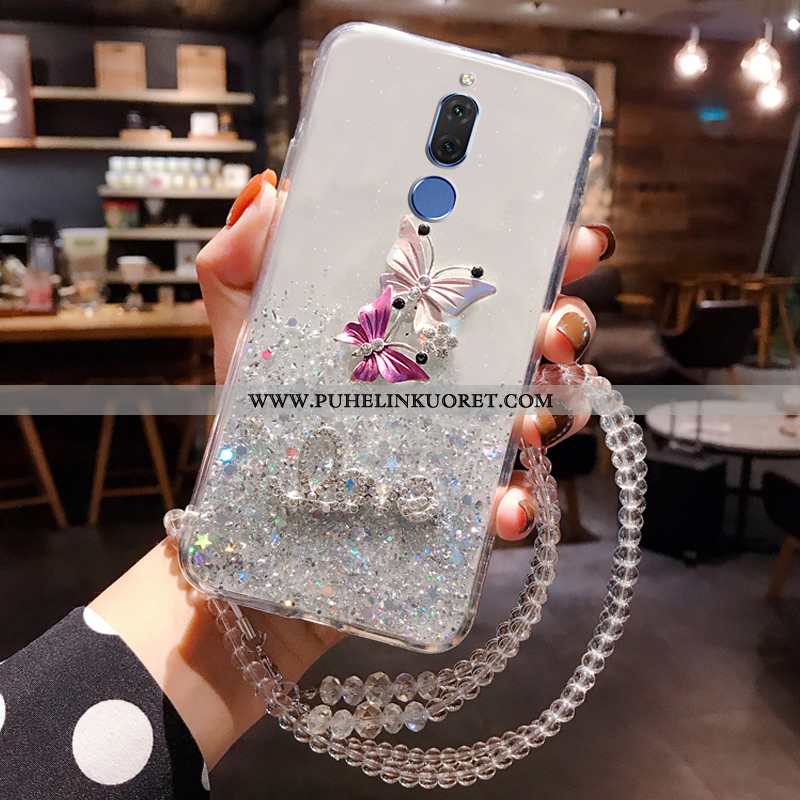 Kuoret, Kotelo Huawei Mate 10 Lite Silikoni Rhinestone Inlay Kuori Puhelimen Pehmeä Neste Sininen