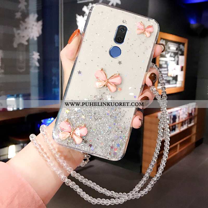 Kuoret, Kotelo Huawei Mate 10 Lite Silikoni Rhinestone Inlay Kuori Puhelimen Pehmeä Neste Sininen