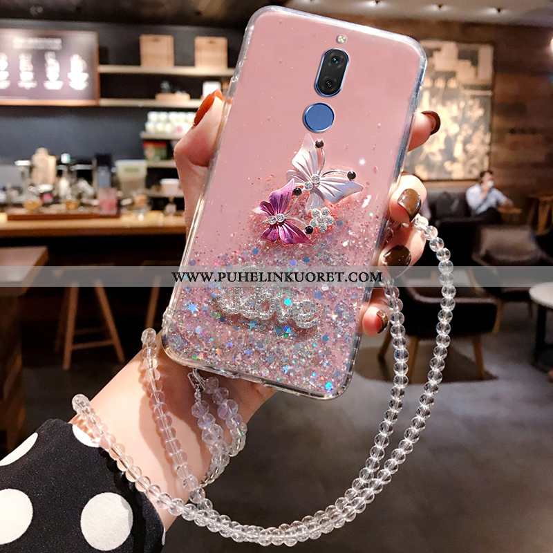 Kuoret, Kotelo Huawei Mate 10 Lite Silikoni Rhinestone Inlay Kuori Puhelimen Pehmeä Neste Sininen