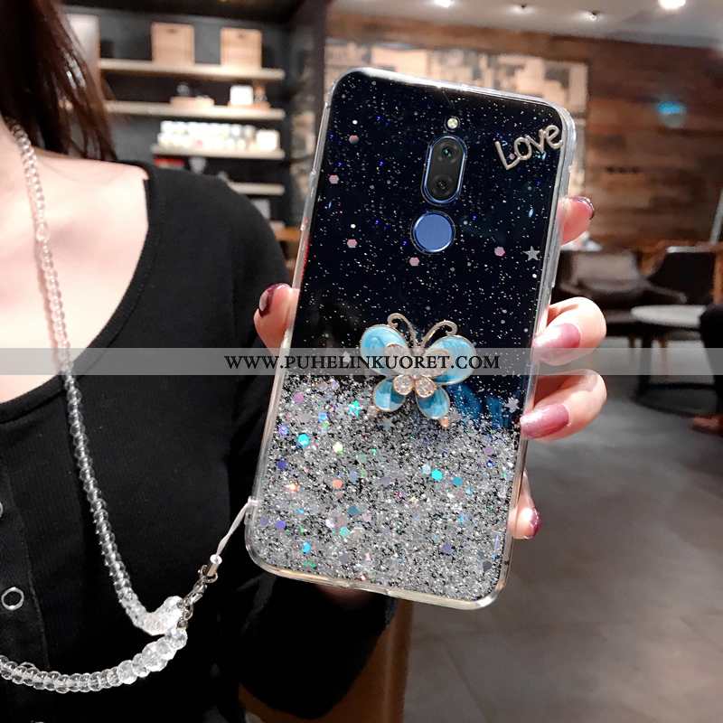 Kuoret, Kotelo Huawei Mate 10 Lite Silikoni Rhinestone Inlay Kuori Puhelimen Pehmeä Neste Sininen