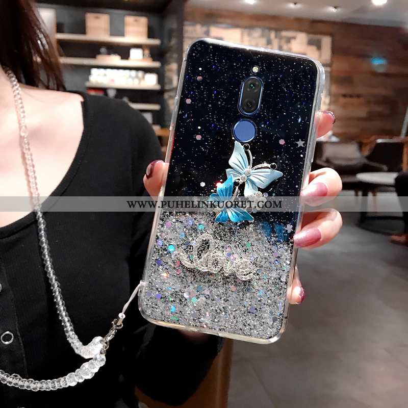 Kuoret, Kotelo Huawei Mate 10 Lite Silikoni Rhinestone Inlay Kuori Puhelimen Pehmeä Neste Sininen