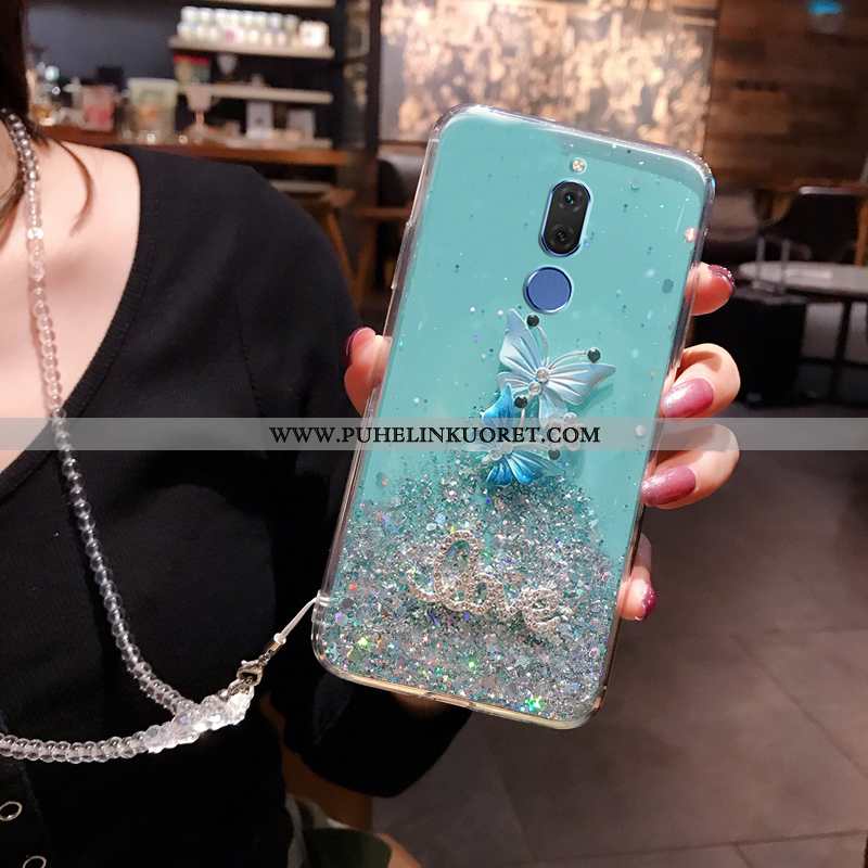 Kuoret, Kotelo Huawei Mate 10 Lite Silikoni Rhinestone Inlay Kuori Puhelimen Pehmeä Neste Sininen