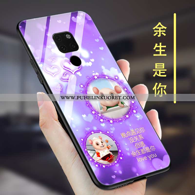 Kuoret, Kotelo Huawei Mate 20 Suojaus Lasi Puhelimen Violetti Pesty Suede