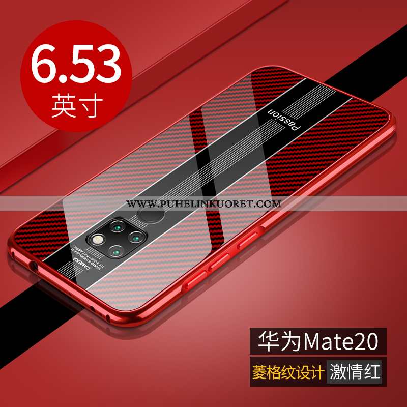 Kotelo, Kuori Huawei Mate 20 Metalli Suojaus Lasi Net Red Punainen