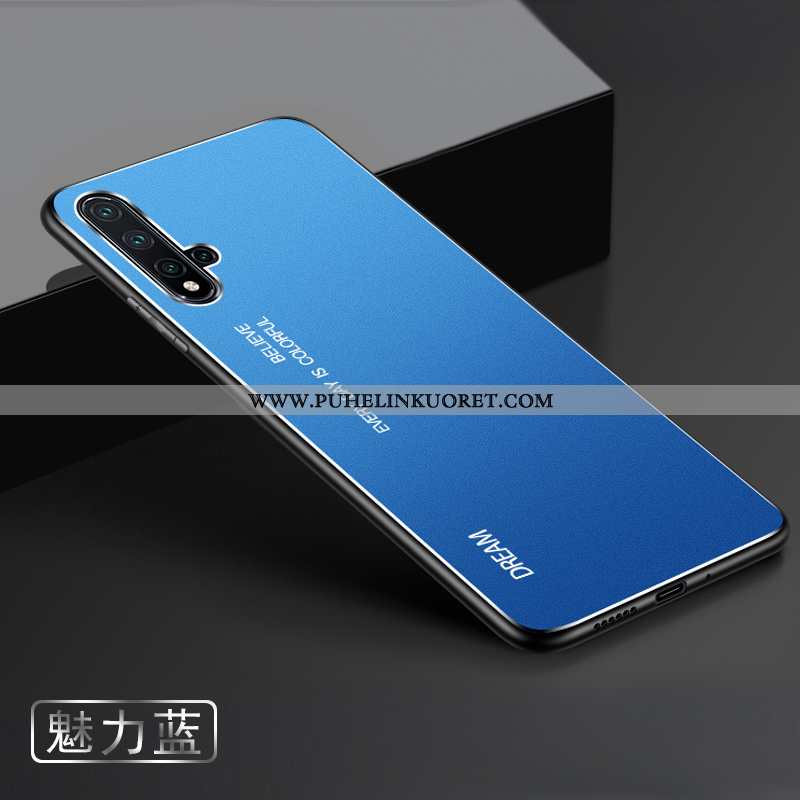 Kuoret, Kotelo Huawei Nova 5t Metalli Pesty Suede Hopea Kuori