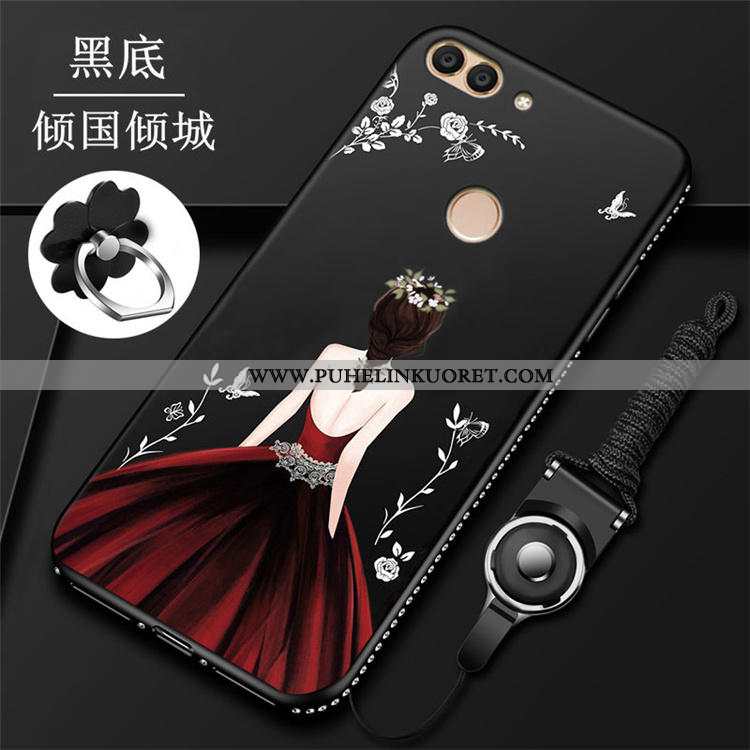 Kotelo, Kuori Huawei P Smart Suojaus Rhinestone Inlay Net Red Murtumaton Punainen