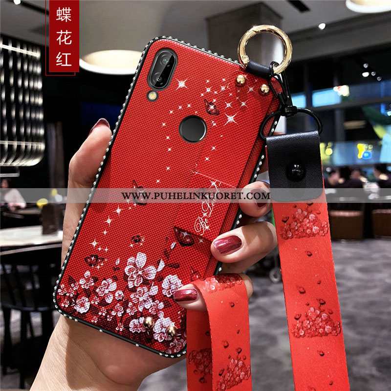 Kuori, Kuoret Huawei P Smart+ Suuntaus Pehmeä Neste Silikoni Kotelo Puhelimen Punainen