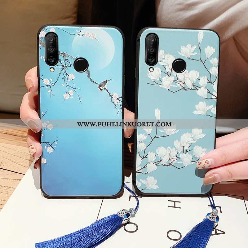 Kuori, Kuoret Huawei P30 Lite Valo Silikoni Puhelimen Kotelo Tuuli Sininen