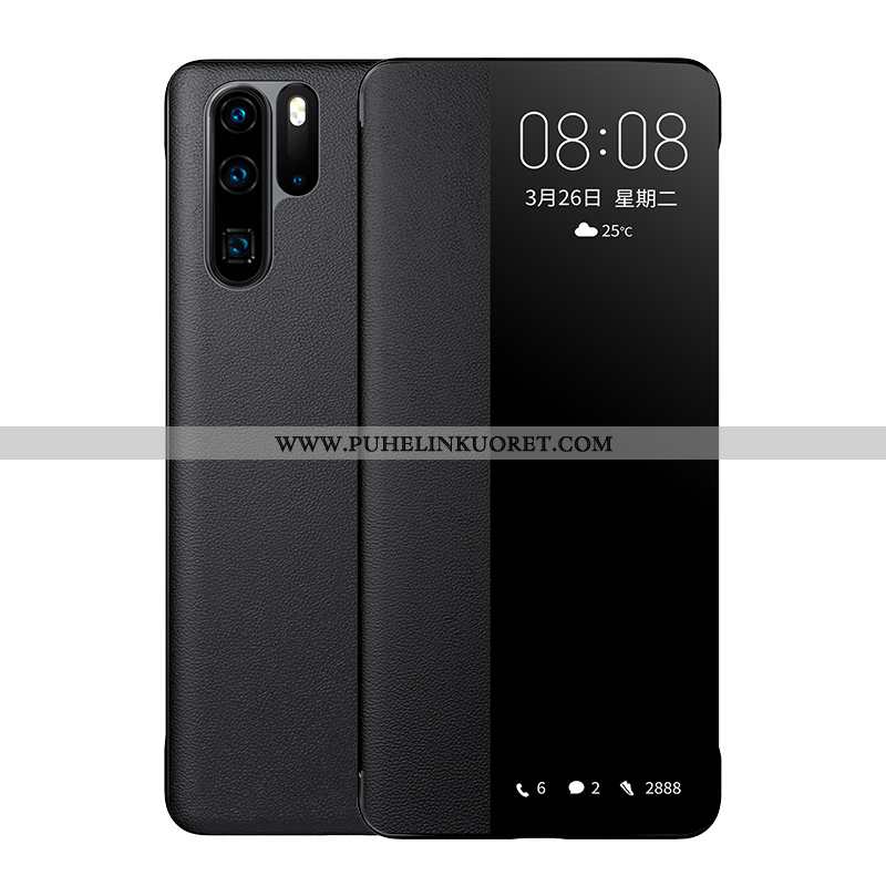 Kuoret, Kotelo Huawei P30 Pro Nahkakuori Aito Nahka Puhelimen All Inclusive Tummansininen Tummansini