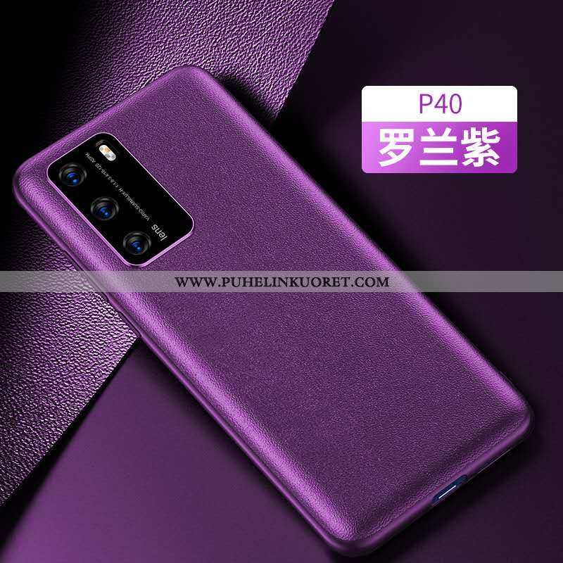 Kuoret, Kotelo Huawei P40 Nahka Kuori Puhelimen Murtumaton Violetti