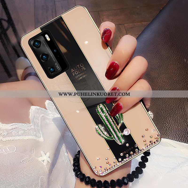 Kuoret, Kotelo Huawei P40 Pro Ylellisyys Rhinestone Inlay Muokata Net Red Luova Punainen