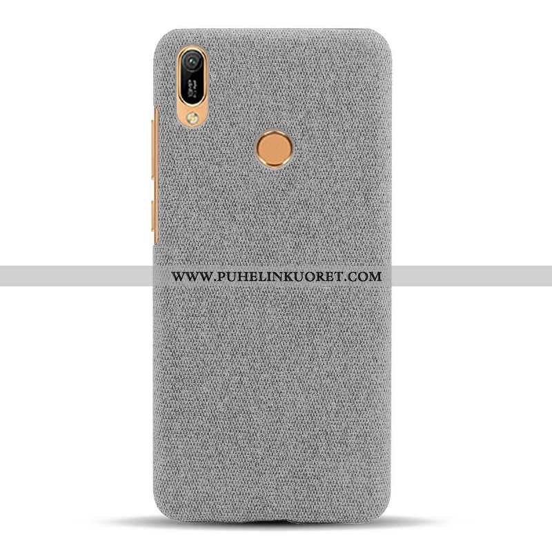 Kuoret, Kotelo Huawei Y6s Pesty Suede Kukkakuvio Kuori Murtumaton Harmaa