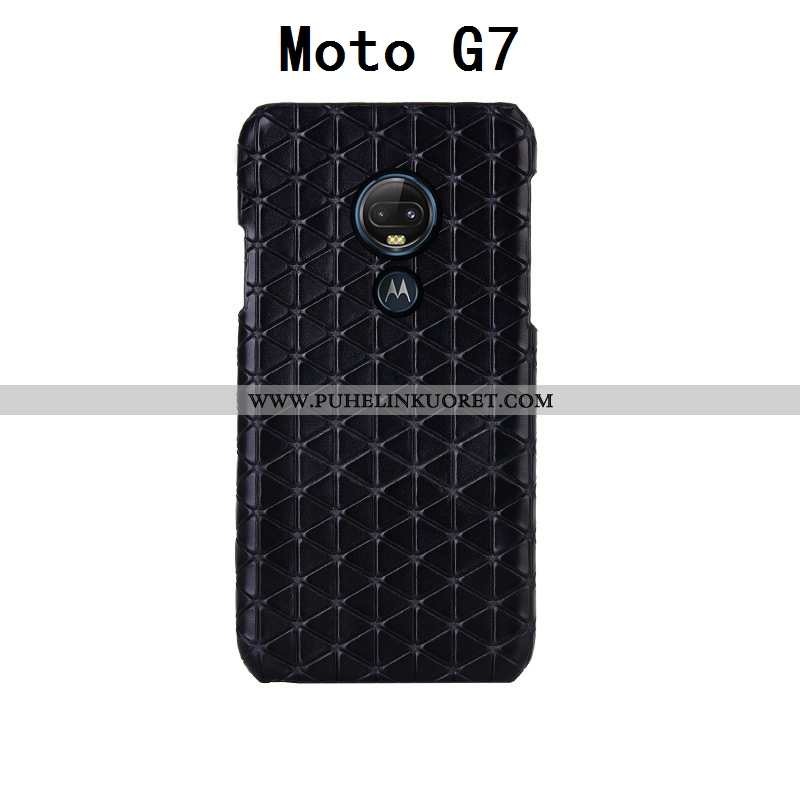 Kotelo, Kuori Moto G7 Nahka Suojaus Persoonallisuus Musta Mustat