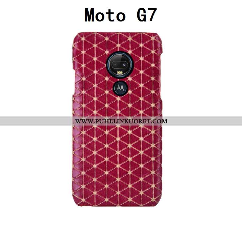 Kotelo, Kuori Moto G7 Nahka Suojaus Persoonallisuus Musta Mustat