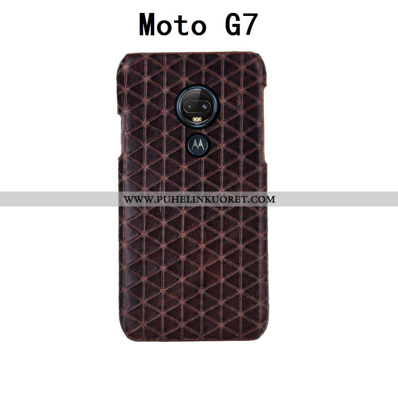 Kotelo, Kuori Moto G7 Nahka Suojaus Persoonallisuus Musta Mustat