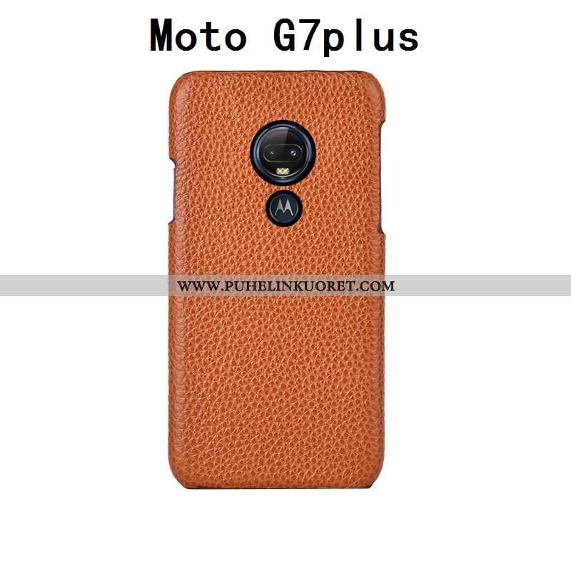 Kuori, Kuoret Moto G7 Plus Luova Aito Nahka Muokata Punainen Ylellisyys