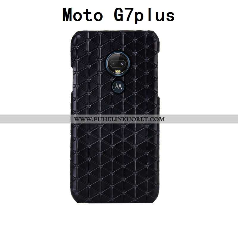 Kuori, Kuoret Moto G7 Plus Tila Ylellisyys Aito Nahka Kuori Muokata Punainen