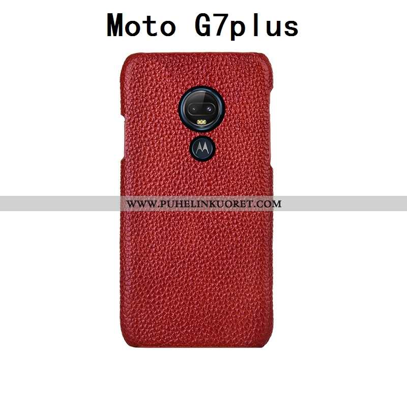 Kuori, Kuoret Moto G7 Plus Luova Aito Nahka Tummansininen Takakansi Tila Tummansiniset