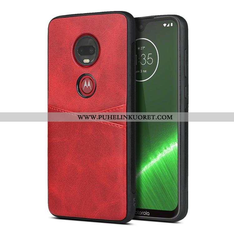 Kuori, Kuoret Moto G7 Plus Silikoni Suojaus Kotelo Pehmeä Neste Kortti Keltaiset