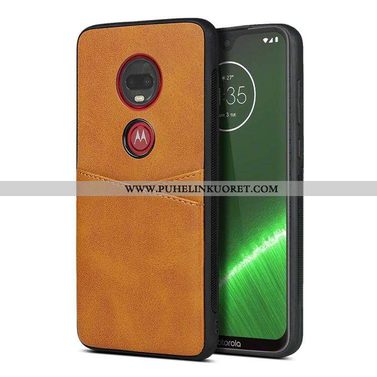 Kuori, Kuoret Moto G7 Plus Silikoni Suojaus Kotelo Pehmeä Neste Kortti Keltaiset