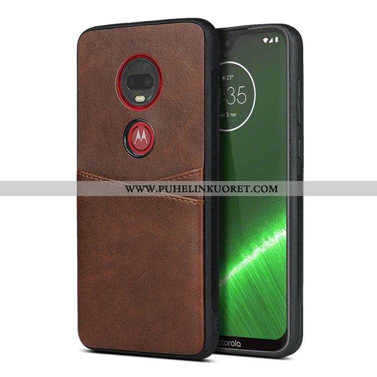 Kuori, Kuoret Moto G7 Plus Silikoni Suojaus Kotelo Pehmeä Neste Kortti Keltaiset