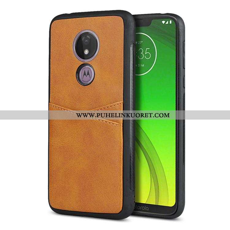 Kotelo, Kuori Moto G7 Power Pehmeä Neste Silikoni Kortti Suojaus Punainen