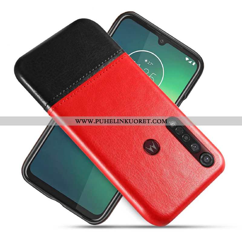 Kuori, Kuoret Moto G8 Plus Nahkakuori Luova Liiketoiminta Kotelo Suojaus Sininen