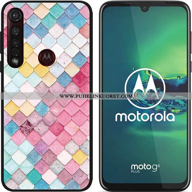 Kotelo, Kuori Moto G8 Plus Sarjakuva Pehmeä Neste Puhelimen Sininen