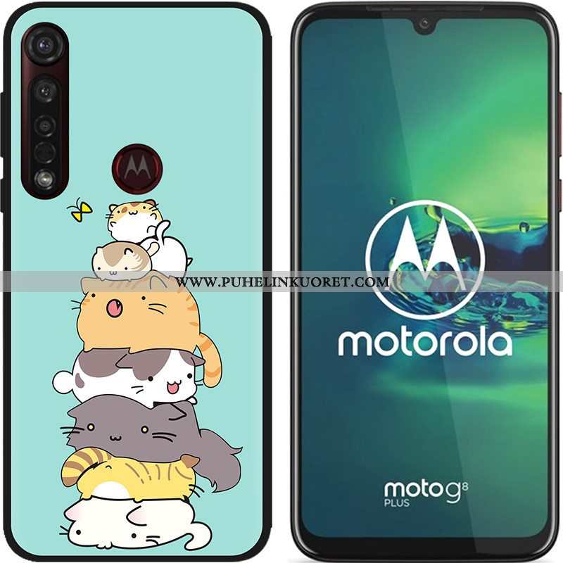 Kotelo, Kuori Moto G8 Plus Sarjakuva Pehmeä Neste Puhelimen Sininen