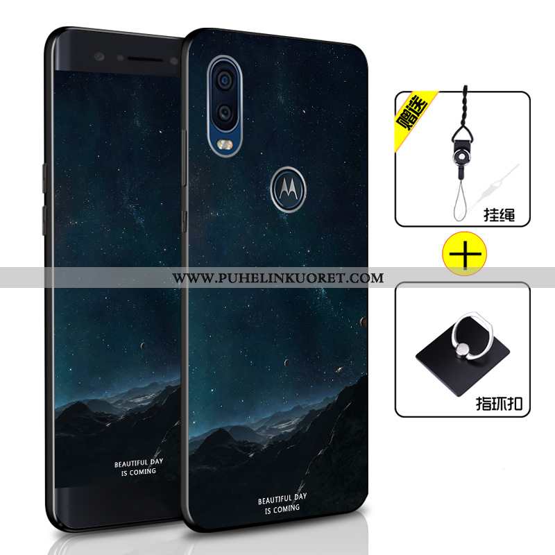 Kuori, Kuoret Motorola One Vision Silikoni Suojaus All Inclusive Sininen Kotelo