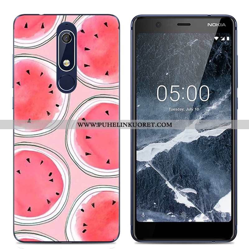 Kotelo, Kuori Nokia 5.1 Suojaus Läpinäkyvä Pehmeä Neste Sarjakuva Yksinkertainen Pinkki