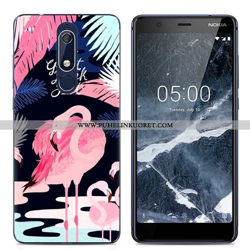 Kotelo, Kuori Nokia 5.1 Suojaus Läpinäkyvä Pehmeä Neste Sarjakuva Yksinkertainen Pinkki