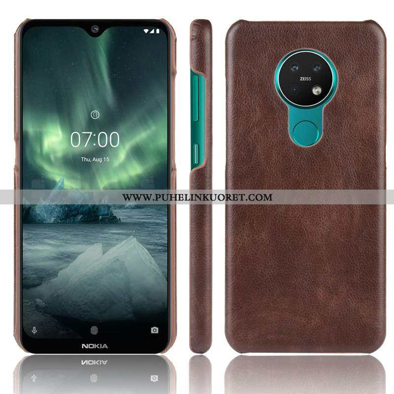 Kuoret, Kotelo Nokia 6.2 Pesty Suede Nahka Suojaus Puhelimen Ruskea