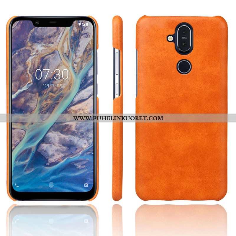 Kuoret, Kotelo Nokia 8.1 Nahkakuori Nahka Suojaus Puhelimen Punainen