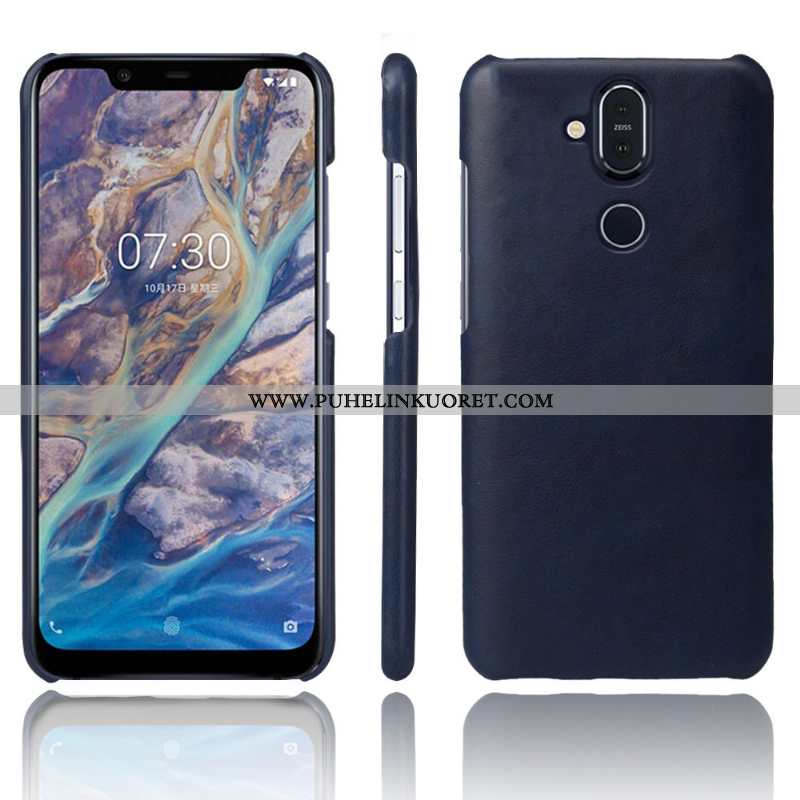 Kuoret, Kotelo Nokia 8.1 Nahkakuori Nahka Suojaus Puhelimen Punainen