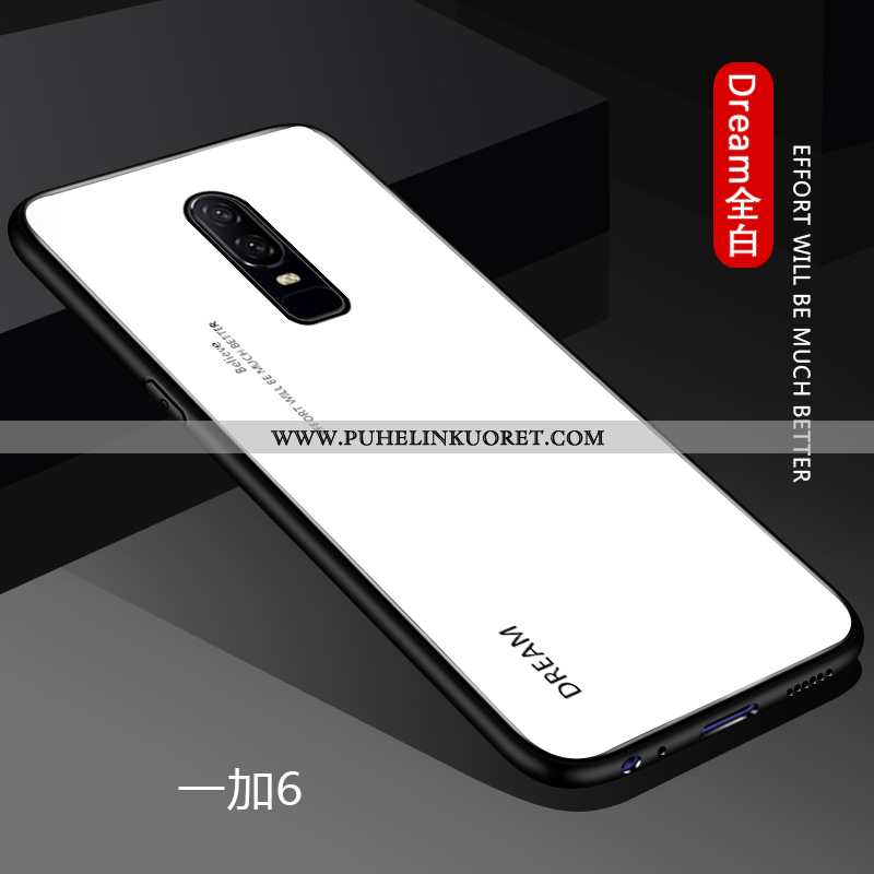 Kuoret, Kotelo Oneplus 6 Lasi Persoonallisuus Kuori Ultra Valkoinen