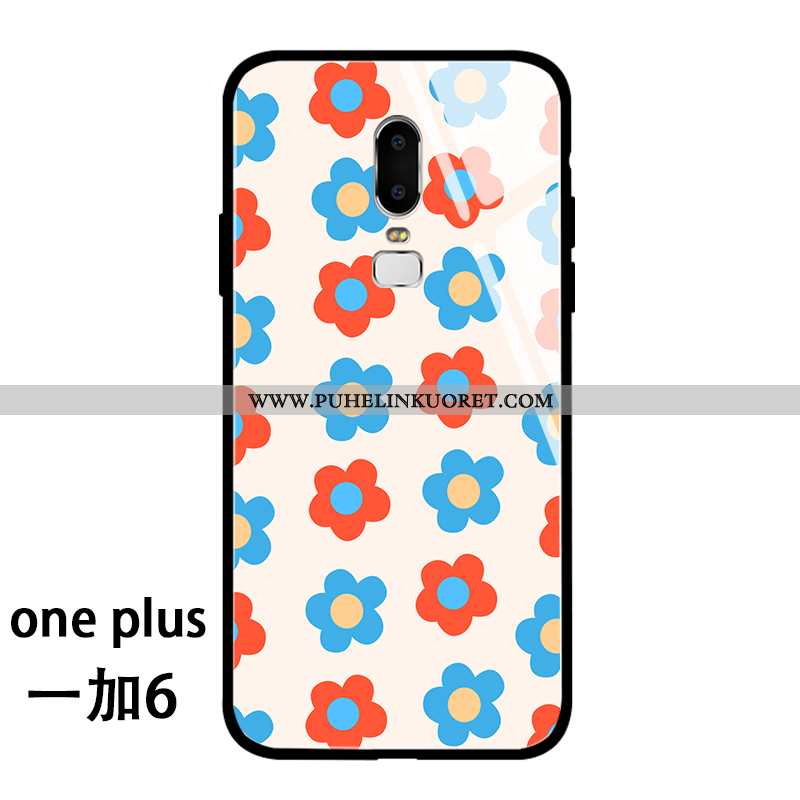 Kuoret, Kotelo Oneplus 6 Silikoni Suojaus Uusi Lasi Ylellisyys Sininen