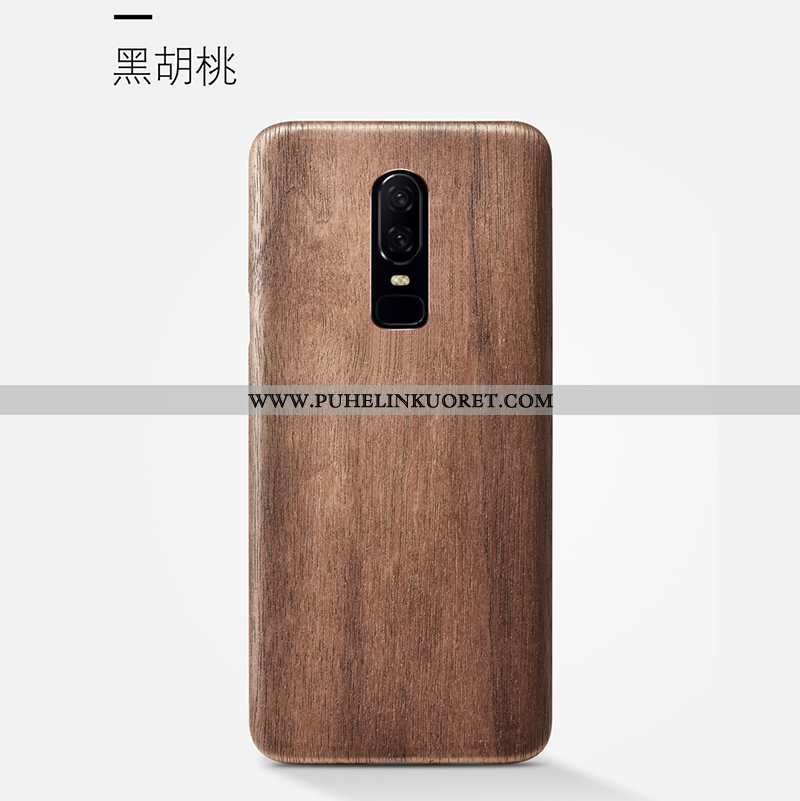 Kuori, Kuoret Oneplus 6 Pesty Suede Puu Valo Khaki Kukka