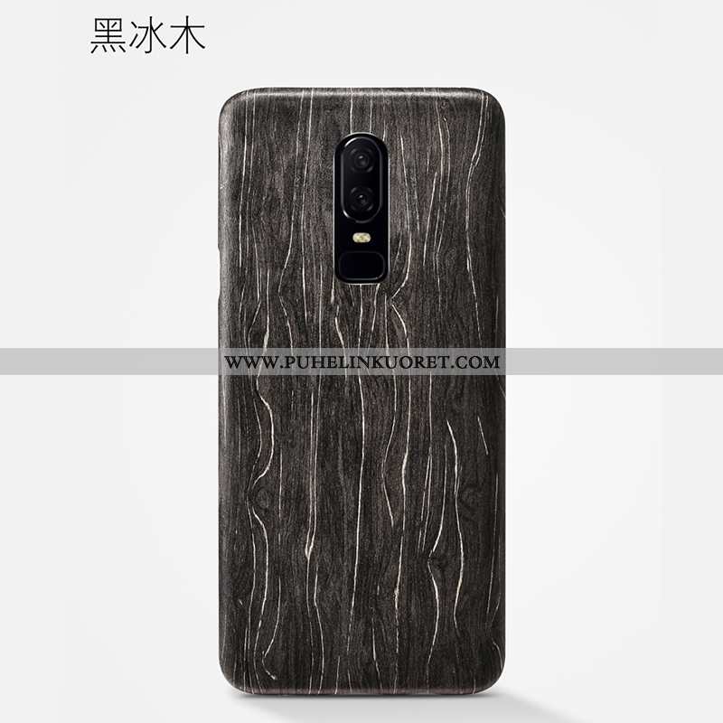 Kuori, Kuoret Oneplus 6 Pesty Suede Puu Valo Khaki Kukka