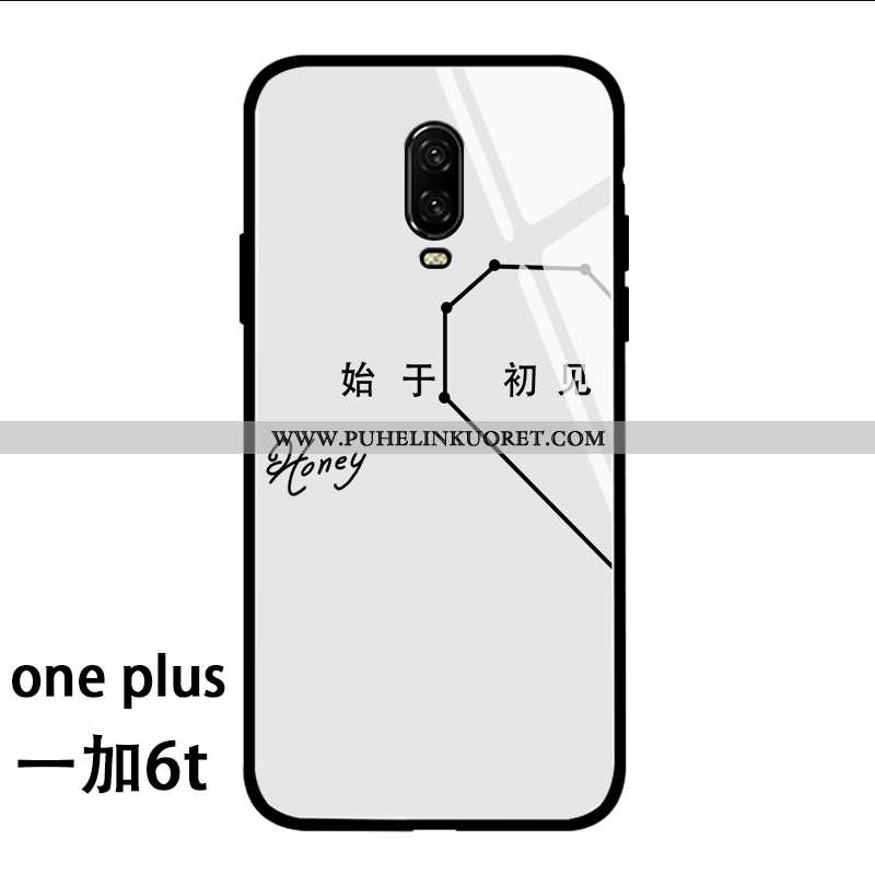 Kuoret, Kotelo Oneplus 6t Pehmeä Neste Silikoni Net Red Suuntaus Valkoinen