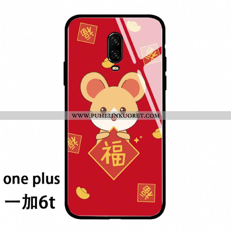 Kuori, Kuoret Oneplus 6t Ihana Suuntaus Kuori Net Red Suojaus Punainen