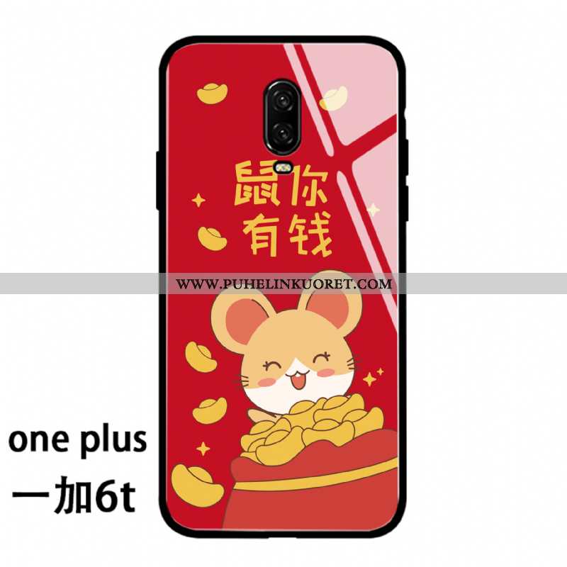 Kuori, Kuoret Oneplus 6t Ihana Suuntaus Kuori Net Red Suojaus Punainen