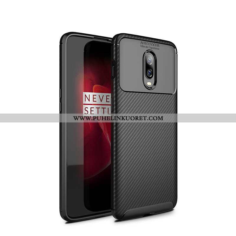 Kotelo, Kuori Oneplus 6t Suojaus Pesty Suede Musta Puhelimen Net Red Mustat