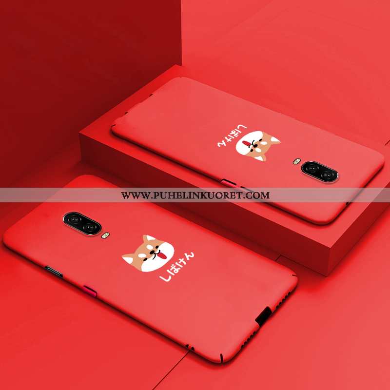 Kotelo, Kuori Oneplus 6t Pesty Suede Persoonallisuus All Inclusive Suojaus Net Red Punainen