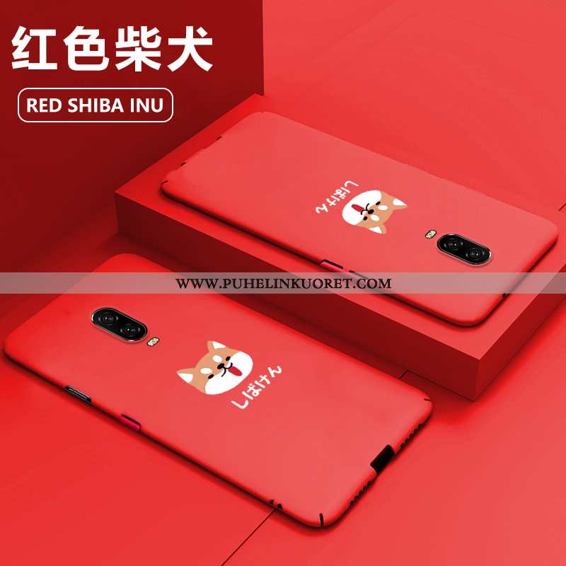 Kotelo, Kuori Oneplus 6t Pesty Suede Persoonallisuus All Inclusive Suojaus Net Red Punainen