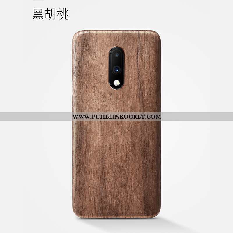 Kotelo, Kuori Oneplus 7 Valo Suojaus Pesty Suede Kukka Puhelimen Ruskea