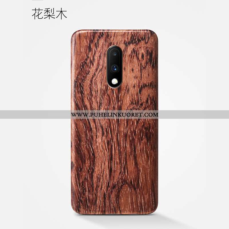 Kotelo, Kuori Oneplus 7 Valo Suojaus Pesty Suede Kukka Puhelimen Ruskea